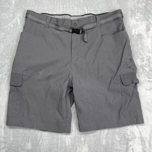 Orvis Cargo Shorts Mens 40 Gray Performance Tech Utility Pocket Belted Waist